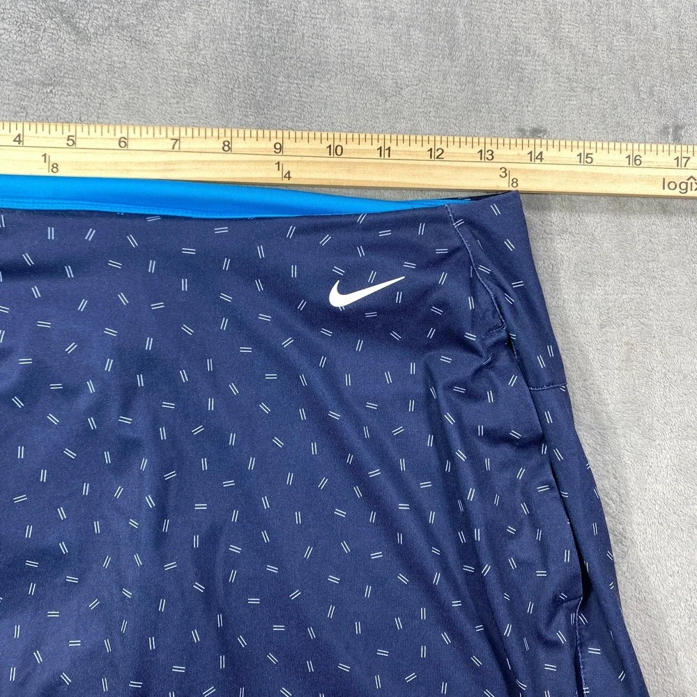 Nike Dri-Fit Womens Tennis Skirt Skort Small Navy Blue Geometric Athletic Golf